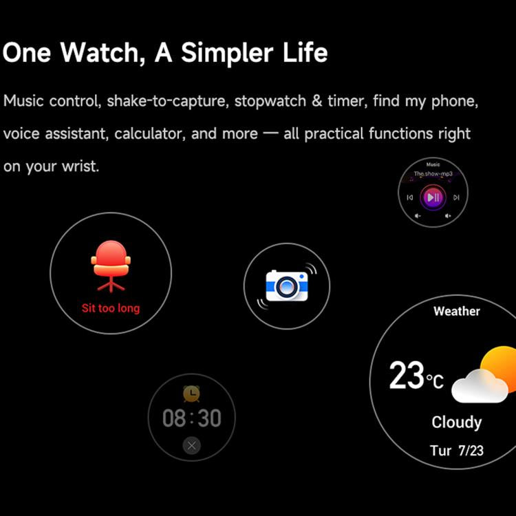 Smartwatch sportivo T8 Pro con display AMOLED da 1,43 pollici, supporto per chiamate Bluetooth, monitoraggio del sonno, dell'ossigeno nel sangue, della frequenza cardiaca e della salute durante la sedentarietà.