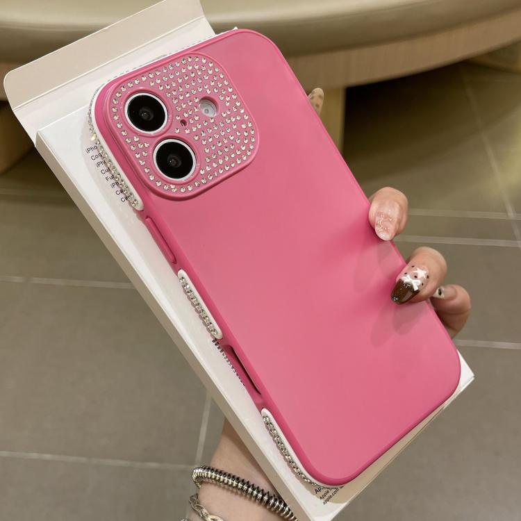 Custodia per telefono Full Diamond con ampia finestra, bordo IMD e finitura satinata in TPU., For iPhone 16 Pro, For iPhone 16 Plus, For iPhone 16, For iPhone 15 Pro Max