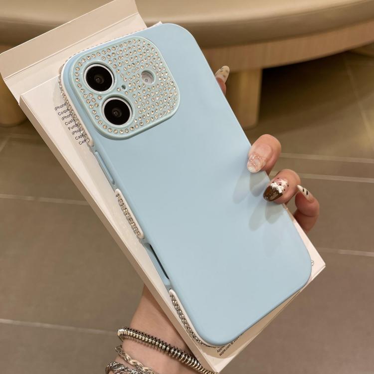 Custodia per telefono Full Diamond con ampia finestra, bordo IMD e finitura satinata in TPU., For iPhone 16 Pro, For iPhone 16 Plus, For iPhone 16, For iPhone 15 Pro Max