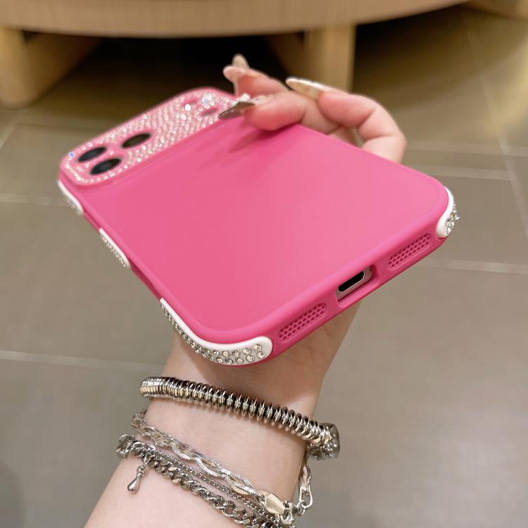 Custodia per telefono Full Diamond con ampia finestra, bordo IMD e finitura satinata in TPU., For iPhone 16 Pro, For iPhone 16 Plus, For iPhone 16, For iPhone 15 Pro Max