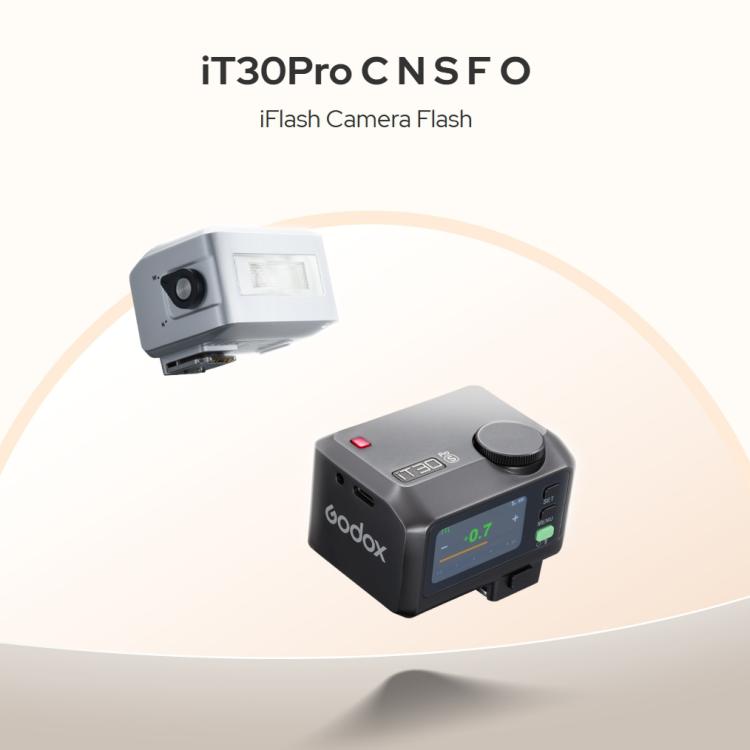 Flash per fotocamera Godox iT30 Pro TTL Mini iFlash, iT30 Pro C For Canon, iT30 Pro N For Nikon, iT30 Pro S For Sony, iT30 Pro F For FUJIFILM, iT30 Pro O For Olympus / Panasonic, iT30 Pro L For Leica