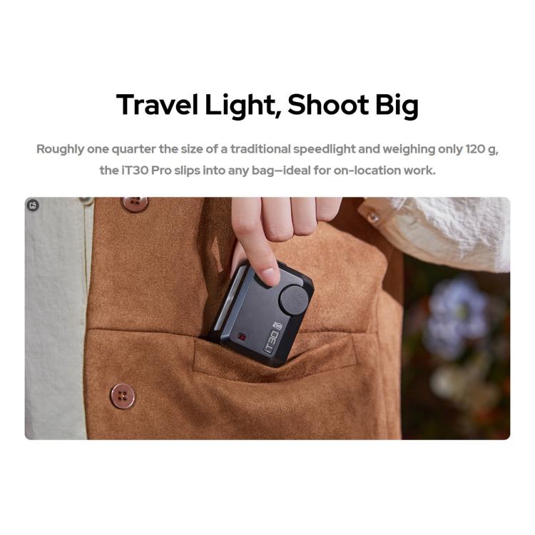 Flash per fotocamera Godox iT30 Pro TTL Mini iFlash, iT30 Pro C For Canon, iT30 Pro N For Nikon, iT30 Pro S For Sony, iT30 Pro F For FUJIFILM, iT30 Pro O For Olympus / Panasonic, iT30 Pro L For Leica
