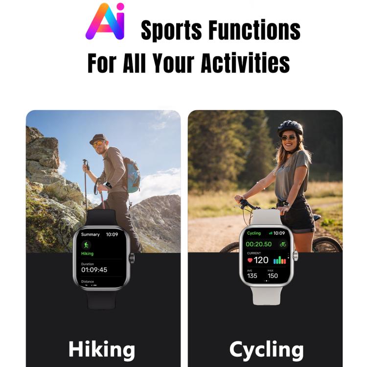 Smartwatch sportivo GPS S339 da 1,85 pollici con display AMOLED, supporto per chiamate Bluetooth, monitoraggio del sonno, ossigenazione del sangue e frequenza cardiaca.