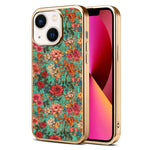 Custodia magnetica galvanizzata per telefono della serie Denor Peony, For iPhone 14 / 13, For iPhone 14 Pro, For iPhone 14 Pro Max, For iPhone 13 Pro Max, For iPhone 13 Pro