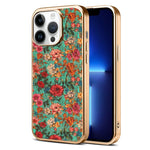 Custodia magnetica galvanizzata per telefono della serie Denor Peony, For iPhone 14 / 13, For iPhone 14 Pro, For iPhone 14 Pro Max, For iPhone 13 Pro Max, For iPhone 13 Pro