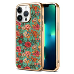 Custodia magnetica galvanizzata per telefono della serie Denor Peony, For iPhone 14 / 13, For iPhone 14 Pro, For iPhone 14 Pro Max, For iPhone 13 Pro Max, For iPhone 13 Pro