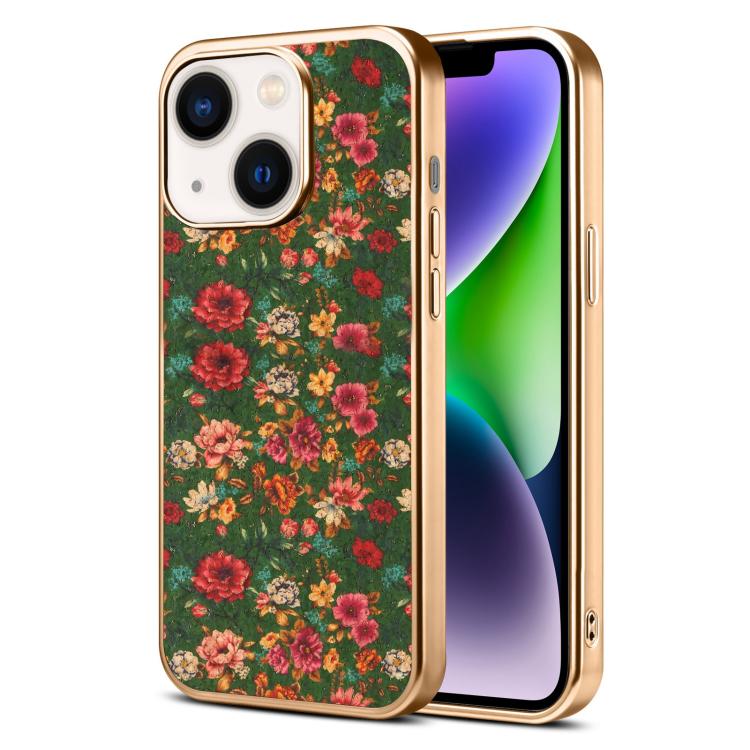 Custodia magnetica galvanizzata per telefono della serie Denor Peony, For iPhone 16 Plus, For iPhone 16, For iPhone 15 Pro Max, For iPhone 15 Pro, For iPhone 15 Plus / 14 Plus, For iPhone 15