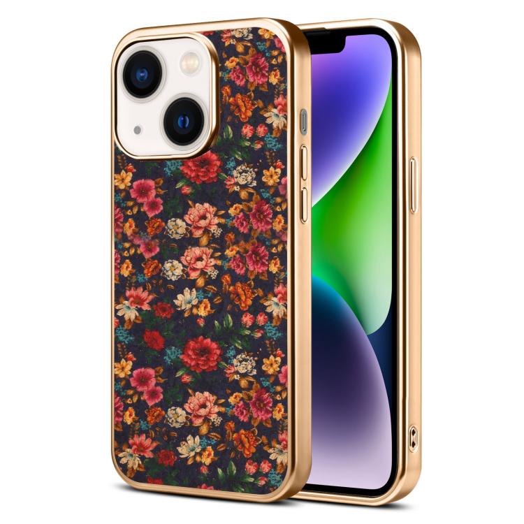 Custodia magnetica galvanizzata per telefono della serie Denor Peony, For iPhone 16 Plus, For iPhone 16, For iPhone 15 Pro Max, For iPhone 15 Pro, For iPhone 15 Plus / 14 Plus, For iPhone 15