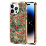 Custodia magnetica galvanizzata per telefono della serie Denor Peony, For iPhone 14 / 13, For iPhone 14 Pro, For iPhone 14 Pro Max, For iPhone 13 Pro Max, For iPhone 13 Pro