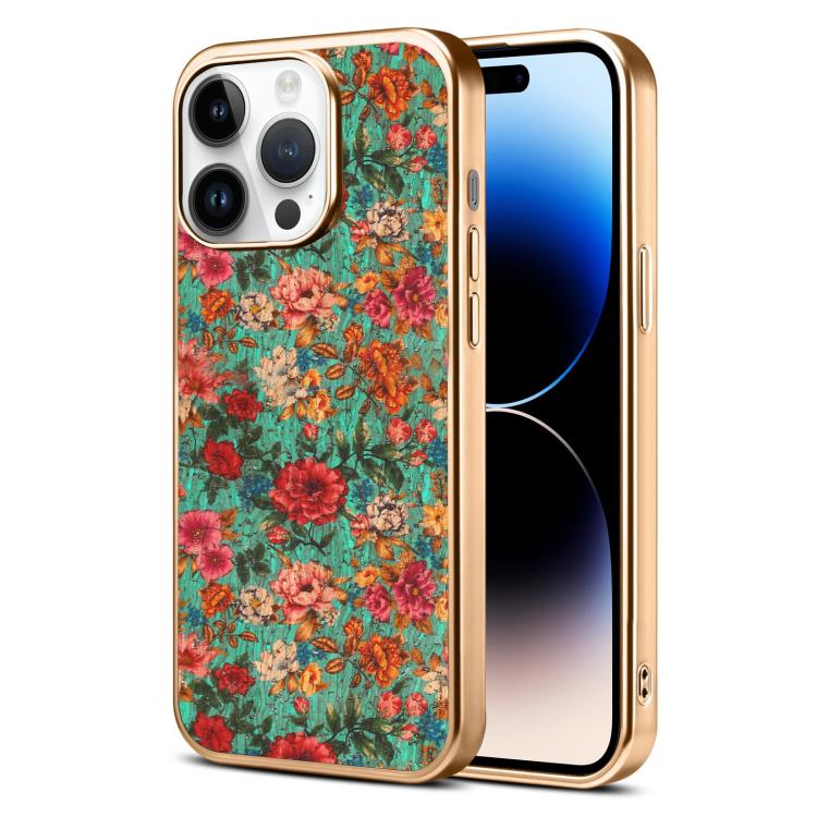 Custodia magnetica galvanizzata per telefono della serie Denor Peony, For iPhone 14 / 13, For iPhone 14 Pro, For iPhone 14 Pro Max, For iPhone 13 Pro Max, For iPhone 13 Pro