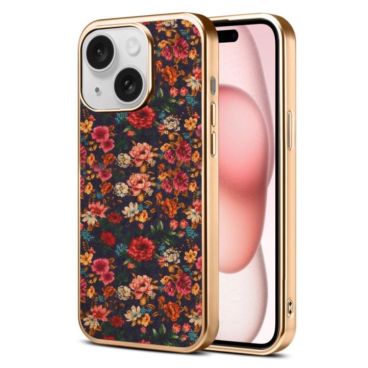 Custodia magnetica galvanizzata per telefono della serie Denor Peony, For iPhone 16 Plus, For iPhone 16, For iPhone 15 Pro Max, For iPhone 15 Pro, For iPhone 15 Plus / 14 Plus, For iPhone 15