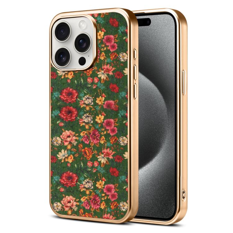 Custodia magnetica galvanizzata per telefono della serie Denor Peony, For iPhone 16 Plus, For iPhone 16, For iPhone 15 Pro Max, For iPhone 15 Pro, For iPhone 15 Plus / 14 Plus, For iPhone 15