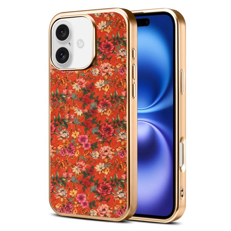 Custodia magnetica galvanizzata per telefono della serie Denor Peony, For iPhone 16 Plus, For iPhone 16, For iPhone 15 Pro Max, For iPhone 15 Pro, For iPhone 15 Plus / 14 Plus, For iPhone 15