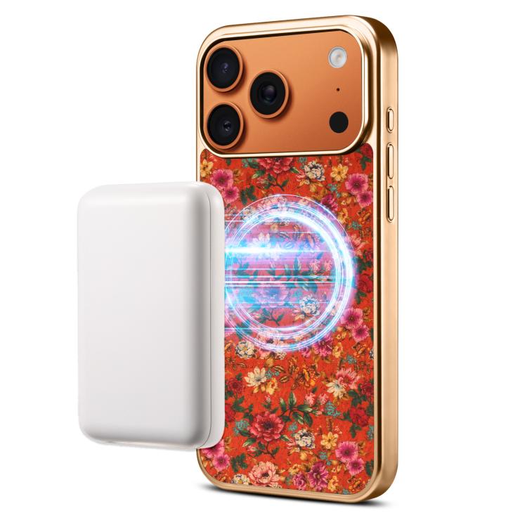 Custodia magnetica galvanizzata per telefono della serie Denor Peony, For iPhone 16 Plus, For iPhone 16, For iPhone 15 Pro Max, For iPhone 15 Pro, For iPhone 15 Plus / 14 Plus, For iPhone 15