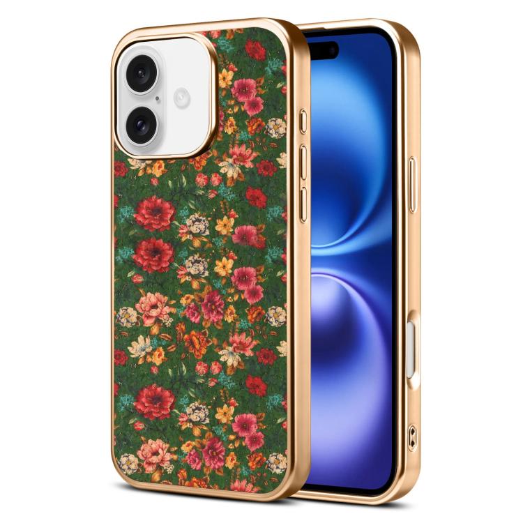 Custodia magnetica galvanizzata per telefono della serie Denor Peony, For iPhone 16 Plus, For iPhone 16, For iPhone 15 Pro Max, For iPhone 15 Pro, For iPhone 15 Plus / 14 Plus, For iPhone 15