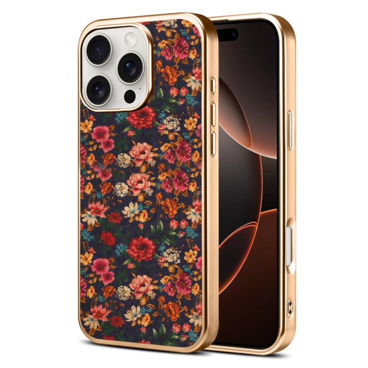 Custodia magnetica galvanizzata per telefono della serie Denor Peony, For iPhone 17 Pro Max, For iPhone 17 Pro, For iPhone 17, For iPhone Air, For iPhone 16 Pro Max, For iPhone 16 Pro