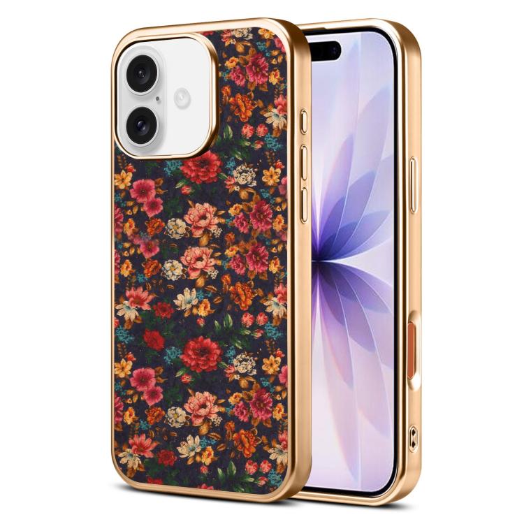 Custodia magnetica galvanizzata per telefono della serie Denor Peony, For iPhone 17 Pro Max, For iPhone 17 Pro, For iPhone 17, For iPhone Air, For iPhone 16 Pro Max, For iPhone 16 Pro