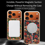 Custodia magnetica galvanizzata per telefono della serie Denor Peony, For iPhone 14 / 13, For iPhone 14 Pro, For iPhone 14 Pro Max, For iPhone 13 Pro Max, For iPhone 13 Pro