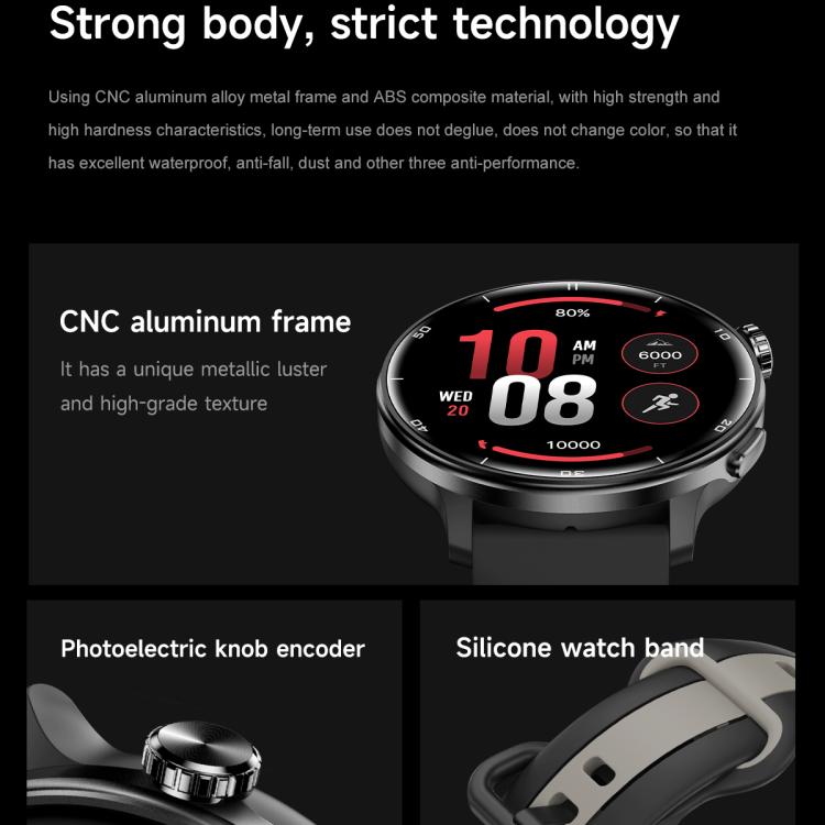 Smartwatch sportivo GPS S666 da 1,43 pollici con display AMOLED HD, supporto per chiamate Bluetooth, monitoraggio del sonno, dell'ossigeno nel sangue, della frequenza cardiaca e del ciclo mestruale femminile.