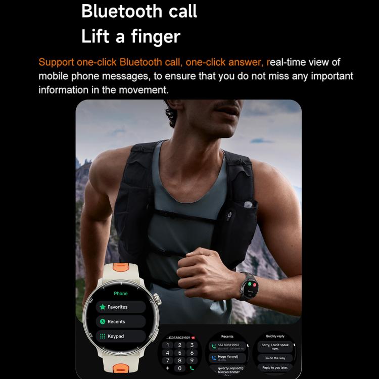 Smartwatch sportivo GPS S666 da 1,43 pollici con display AMOLED HD, supporto per chiamate Bluetooth, monitoraggio del sonno, dell'ossigeno nel sangue, della frequenza cardiaca e del ciclo mestruale femminile.