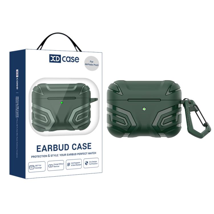 Cover per auricolari XDcase in TPU con motivo scuro e moschettone, For AirPods Pro 3, For AirPods Pro 2