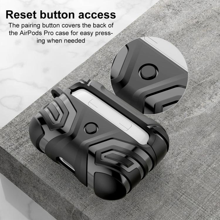 Cover per auricolari XDcase in TPU con motivo scuro e moschettone, For AirPods Pro 3, For AirPods Pro 2