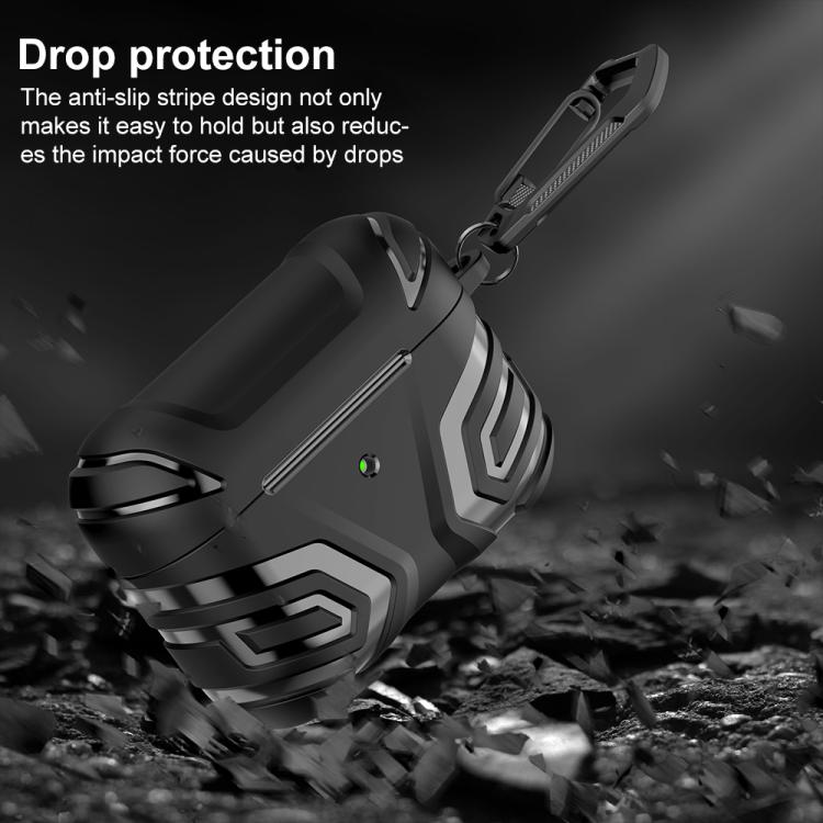 Cover per auricolari XDcase in TPU con motivo scuro e moschettone, For AirPods Pro 3, For AirPods Pro 2