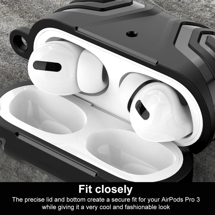Cover per auricolari XDcase in TPU con motivo scuro e moschettone, For AirPods Pro 3, For AirPods Pro 2