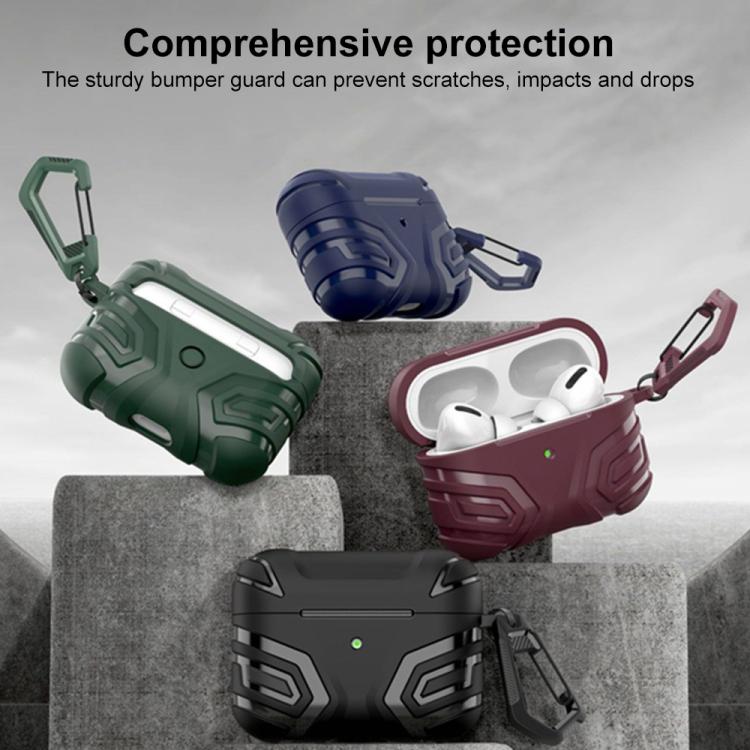 Cover per auricolari XDcase in TPU con motivo scuro e moschettone, For AirPods Pro 3, For AirPods Pro 2