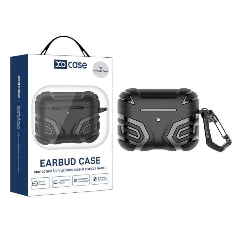 Cover per auricolari XDcase in TPU con motivo scuro e moschettone, For AirPods Pro 3, For AirPods Pro 2