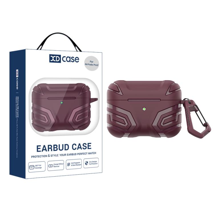 Cover per auricolari XDcase in TPU con motivo scuro e moschettone, For AirPods Pro 3, For AirPods Pro 2