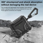 Custodia per auricolari XDcase in TPU con motivo scuro e moschettone, For AirPods 4
