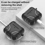 Custodia per auricolari XDcase in TPU con motivo scuro e moschettone, For AirPods 4