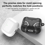 Custodia per auricolari XDcase in TPU con motivo scuro e moschettone, For AirPods 4