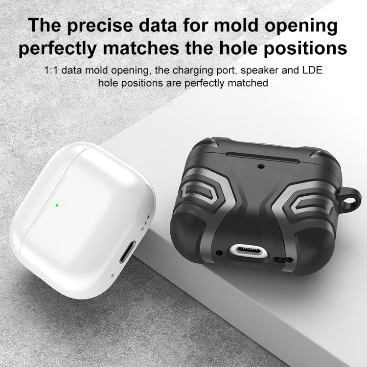 Custodia per auricolari XDcase in TPU con motivo scuro e moschettone, For AirPods 4