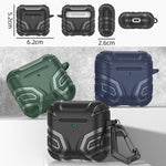 Custodia per auricolari XDcase in TPU con motivo scuro e moschettone, For AirPods 4