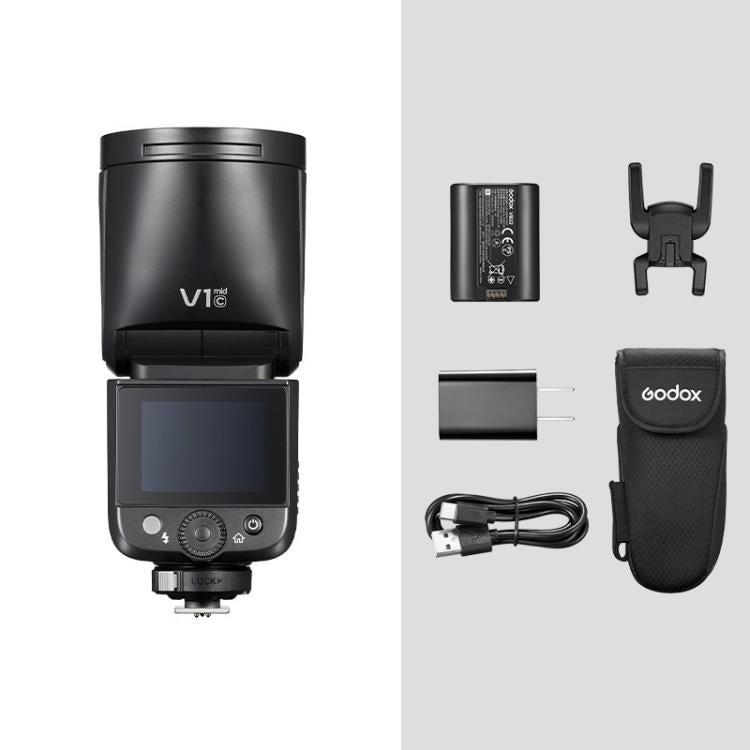 Flash per fotocamera Godox V1 Mid TTL agli ioni di litio con testa rotonda, For Canon, For Nikon, For Sony, For FUJIFILM, For Olympus