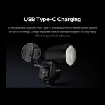 Flash per fotocamera Godox V1 Mid TTL agli ioni di litio con testa rotonda, For Canon, For Nikon, For Sony, For FUJIFILM, For Olympus