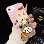 Custodia per telefono ibrida in PC e TPU con glitter IMD e motivo orso., For iPhone 8 Plus / 7 Plus, For iPhone 6 Plus / 6s Plus, For iPhone 6 / 6s