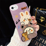 Custodia per telefono ibrida in PC e TPU con glitter IMD e motivo orso., For iPhone 8 Plus / 7 Plus, For iPhone 6 Plus / 6s Plus, For iPhone 6 / 6s