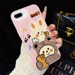 Custodia per telefono ibrida in PC e TPU con glitter IMD e motivo orso., For iPhone 8 Plus / 7 Plus, For iPhone 6 Plus / 6s Plus, For iPhone 6 / 6s