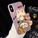 Custodia per telefono ibrida in PC e TPU con glitter IMD e motivo orso., For iPhone 11 Pro Max, For iPhone 11, For iPhone 11 Pro, For iPhone XS / X, For iPhone XR, For iPhone XS Max