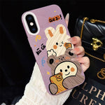Custodia per telefono ibrida in PC e TPU con glitter IMD e motivo orso., For iPhone 11 Pro Max, For iPhone 11, For iPhone 11 Pro, For iPhone XS / X, For iPhone XR, For iPhone XS Max