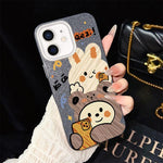 Custodia per telefono ibrida in PC e TPU con glitter IMD e motivo orso., For iPhone 11 Pro Max, For iPhone 11, For iPhone 11 Pro, For iPhone XS / X, For iPhone XR, For iPhone XS Max