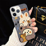 Custodia per telefono ibrida in PC e TPU con glitter IMD e motivo orso., For iPhone 11 Pro Max, For iPhone 11, For iPhone 11 Pro, For iPhone XS / X, For iPhone XR, For iPhone XS Max