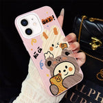 Custodia per telefono ibrida in PC e TPU con glitter IMD e motivo orso., For iPhone 13 Pro Max, For iPhone 13 Pro, For iPhone 13, For iPhone 12, For iPhone 12 Pro Max, For iPhone 12 Pro