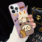 Custodia per telefono ibrida in PC e TPU con glitter IMD e motivo orso., For iPhone 13 Pro Max, For iPhone 13 Pro, For iPhone 13, For iPhone 12, For iPhone 12 Pro Max, For iPhone 12 Pro