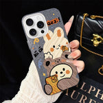 Custodia per telefono ibrida in PC e TPU con glitter IMD e motivo orso., For iPhone 16 Pro, For iPhone 16 Plus, For iPhone 16, For iPhone 15 Pro Max, For iPhone 15 Pro, For iPhone 15 Plus