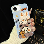 Custodia per telefono ibrida in PC e TPU con glitter IMD e motivo orso., For iPhone 17e / 16e, For iPhone 17 Pro Max, For iPhone 17 Pro, For iPhone 17, For iPhone Air, For iPhone 16 Pro Max