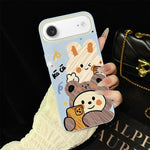 Custodia per telefono ibrida in PC e TPU con glitter IMD e motivo orso., For iPhone 17e / 16e, For iPhone 17 Pro Max, For iPhone 17 Pro, For iPhone 17, For iPhone Air, For iPhone 16 Pro Max